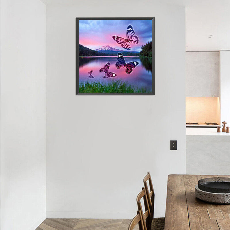 5D DIY Butterflies Full Round Drill Mosaic Diamond Painting Rhinestone Art Cr