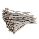 100PCS 4.6x150mm Stainless Steel Exhaust Wrap Coated Locking Cable Zip Ties