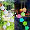 Colour Changing Hanging Wind Chimes Solar Powered LED Garden Ball Outdoor A7V1