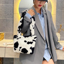 Plush Crossbody Bag Women Winter Fashion Shoulder Fluffy Animal Pattern Handbags
