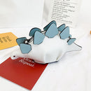 Women Cartoon Hit Color Dinosaur Shoulder Bag Leather Mini Purse (White)