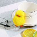 Real Mink Fur Ball Chick Duck Charm Phone Purse Pendant Chain V9T9 Key 5cm E5P4