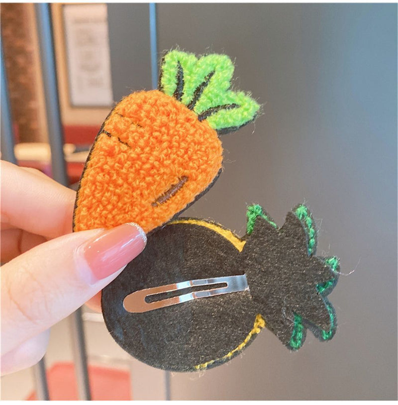 Wool Knitting Hair Clips Cute Fruit Barrettes Bangs Clips Sweet Hairpins