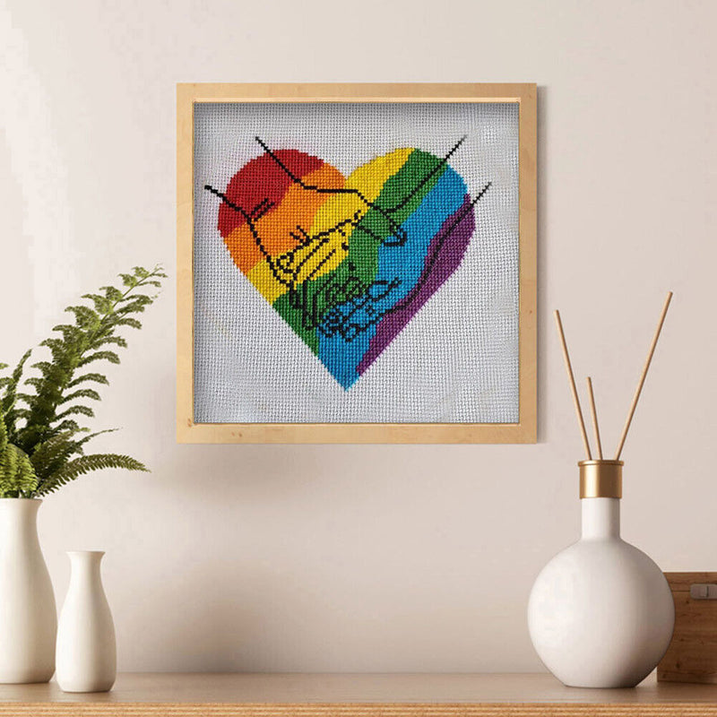 Partial Embroidery Set Cross Stitch 11CT Needlework Kit Rainbow Love DIY Art