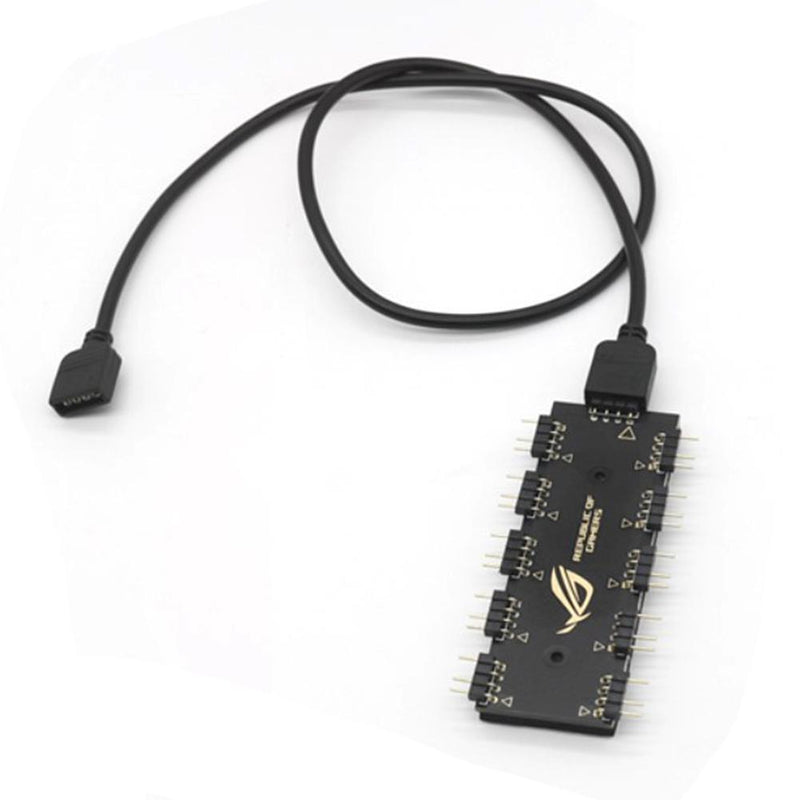 10 RGB Sync HUB Splitter Extension Cable for Motherboard RGB Fan (5V 3Pin) Newly