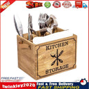 Wooden Cutlery Basket Kitchen Fork Chopstick Bucket Drainer Storage Box Newly