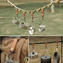 Outdoor PU Leather Hook Camping Tripod Clothes Keychain Hanger Hook (4pcs) Newly
