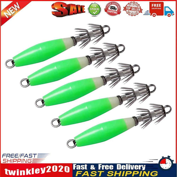 5pcs Luminous Squid Jigs Hooks Cuttlefish Octopus Cuttlefish Bait Fishhook Newly