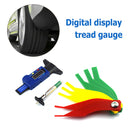 Car Tire Depth Gauge Meter with Tire Pattern Pen Friction Disc Ruler