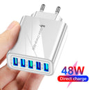 Portable 5 USB Port Mobile Phone Charger Travel Home Smartphone Charging Head