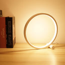 LED Table Lamp Round Acrylic Desk Lamp Circular Bedside Night Light (White)