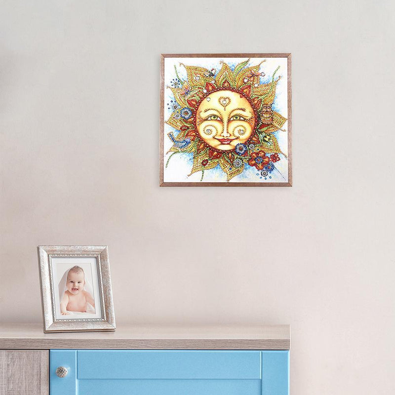 5D DIY Special Shaped Diamond Painting Sun Cross Stitch Kit Home Bedroom Decor