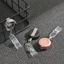 ID Name Card Metal Anti-Lost Clip Key Ring Lanyards Retractable Badge Holder