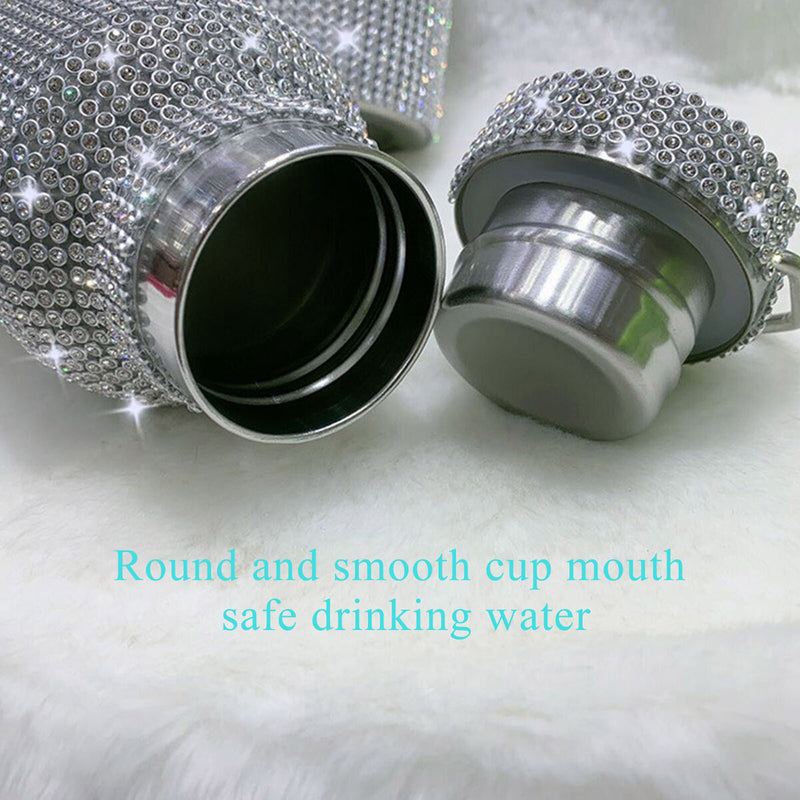 #A 350ml/500ml/750ml Rhinestone Vacuum Cup Portable Drinking Kettle Girl Women