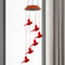 Solar Power Color Changing Wind Chime Lamps Garden Red Bird Pendant Light