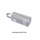 Large Capacity Pencil Cases Double Zipper Oxford Cloth Pen Box (Light Grey)