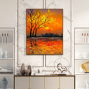 Paint By Numbers DIY Lake Sunset Painted on Canvas Oil Picture Craft Wall Decor