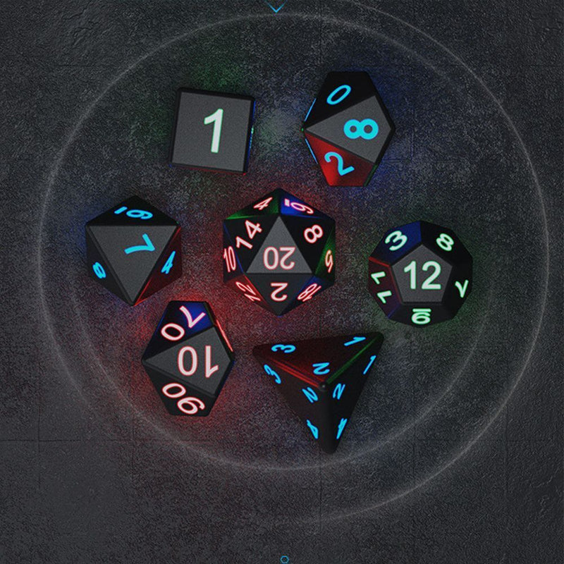 DND D4-D20 Cube Table Games Accessory Glow LED Dices Polyhedral Electronic Dice
