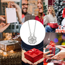 Women Long Necklace Heart Shaped & Four Leaf Grass Convertible Pendant Neckla