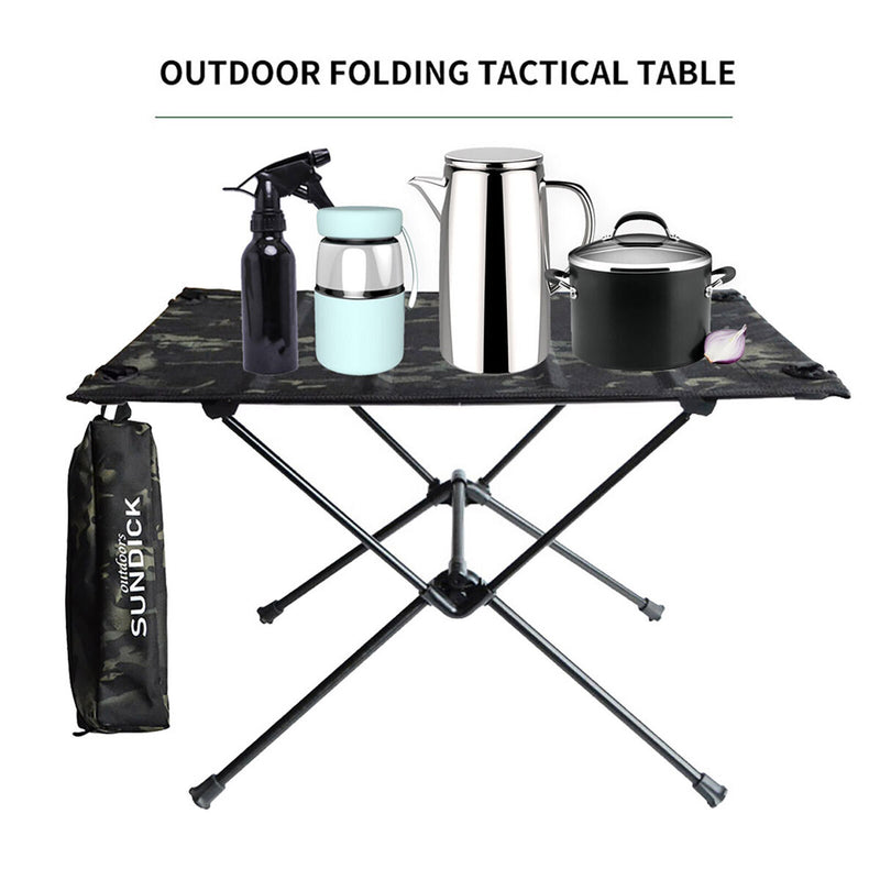 SUNDICK Outdoor Folding Table, BBQ Camping Table, Foldable Square Table Desk