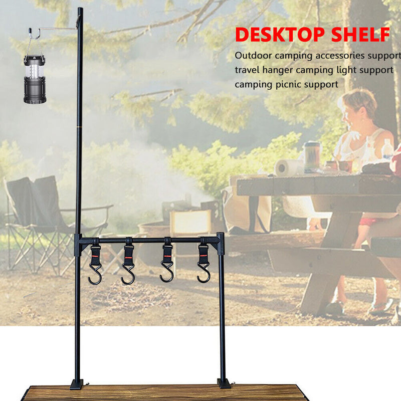 Camping Desktop Storage Racks BBQ Picnic Hanging Table Shelf Lamp Stand (C)
