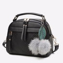 Women Messenger Handbag Shoulder Bag PU Leather Satchel Sling Bag/Black