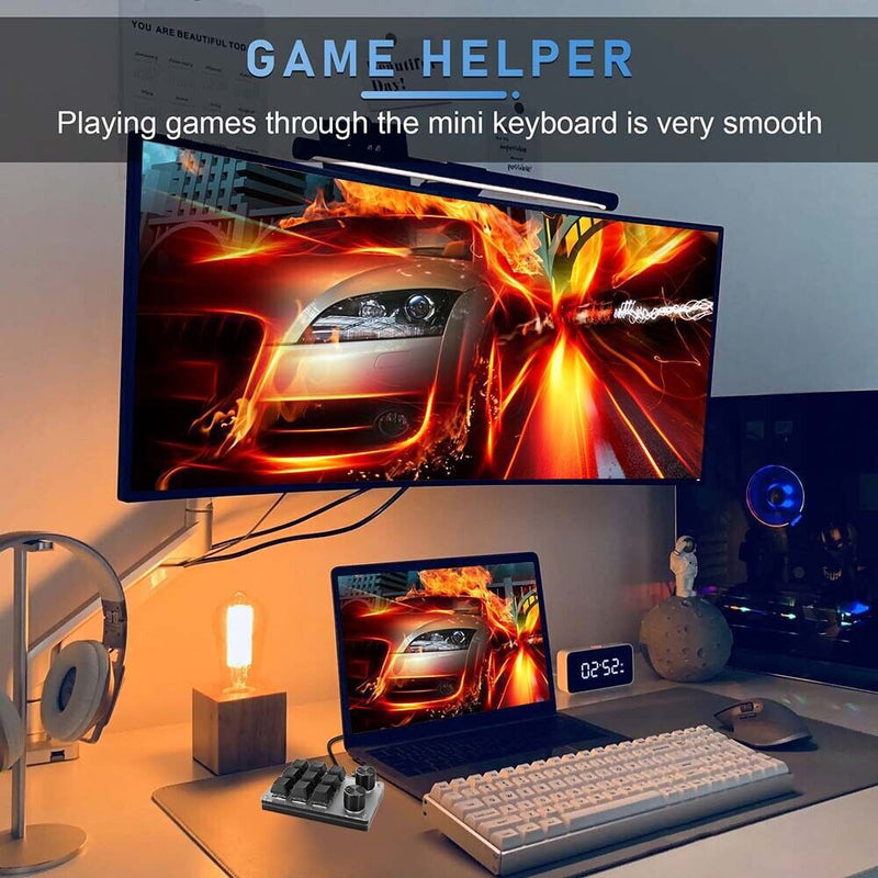 Macro Gaming Keyboard Knob 9 Key 2 Knob Programming One-handed Mechanical Keypad