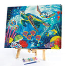 DIY Oil Painting By Numbers Kits Sea Turtle Hand Painted Canvas Drawing Picture