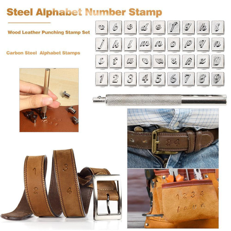 36pcs Steel Alphabet Number Stamp Punch Set for Leather Craft Tools Kit  Newly