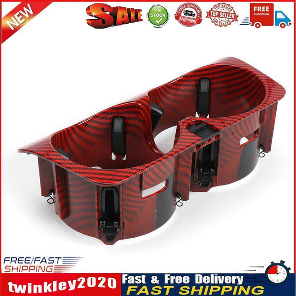 Car Center Console Water Cup Holder for Mercedes W205 (Red Carbon Fibre) Newly