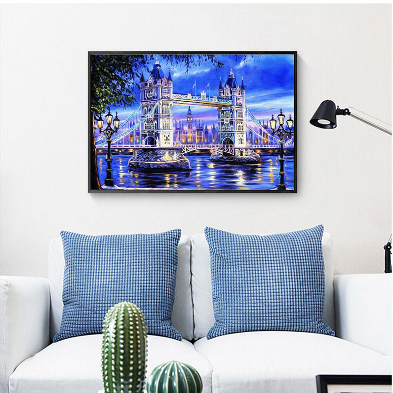 5D Full Square Diamond Painting DIY Bridge Rhinestone Picture for Christmas Gift