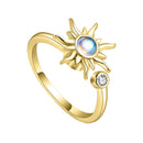 Anti Stress Rings Adjustable Opening Rotatable Jewelry Sun Flower (Golden) Newly