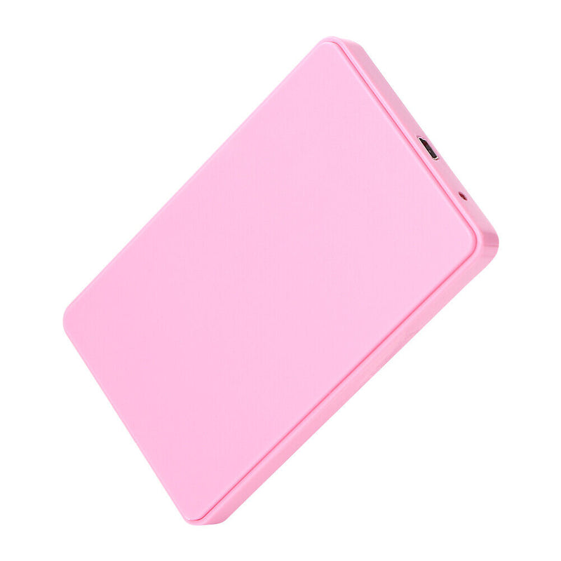 2.5 inch USB 2.0 SATA HDD Hard Disk Drive External Portable SSD Case (Pink)