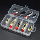 10pcs/pack Fishing Lures Spoon Bait Set Metal Hard Bait Lure Kit with Box