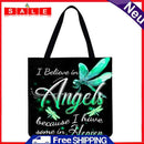 LI Q P R Dragonfly Letter Shopping Bag, Printed, Casual, Large Capacity