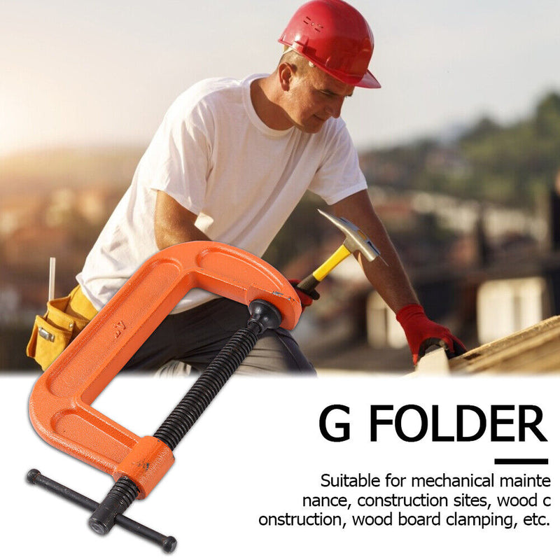 Heavy Duty G Wood Clamp Steel Woodworking Fixture for Carpentry (4 inch)