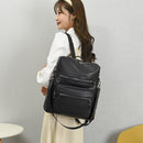 #A Unisex Backpack Waterproof Leather Large Capacity Travel Anti Theft Rucksac