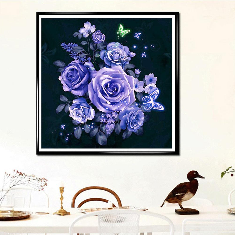 Rose 5D Diamond Painting Embroidery DIY Cross Stitch Home Decor Gift(Purple