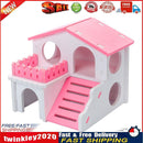 Pet Hamster House with Ladder Nest Log Cabin Animal Sleeping Toys (Pink) Newly