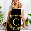 Crown C Linen Apron Waterproof Kitchen Cooking Bibs Sleeveless (82X68CM)