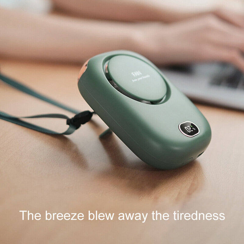 Mini Portable Bladeless Neck Fan Silent Outdoor Travel Air Cooler (Green)