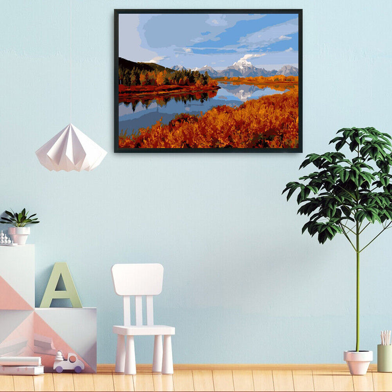DIY Digital Painting By Numbers Landscape Picture Frameless Wall Art Room Decor