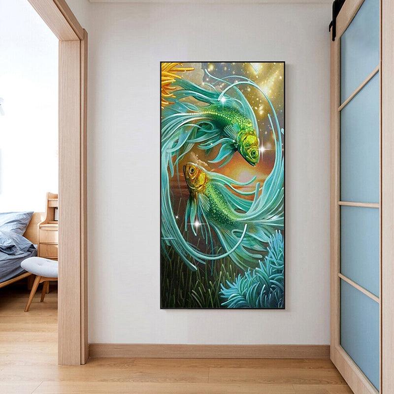 5D Diamond Painting Full Square Drill Cuddling Fish Mosaic Rhinestone Picture
