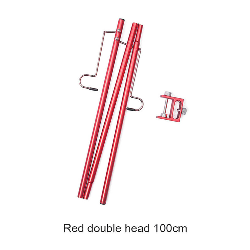 Camping Lamp Pole Ground Desktop Fixing Lantern Holder (Red Double-Hook) Newly