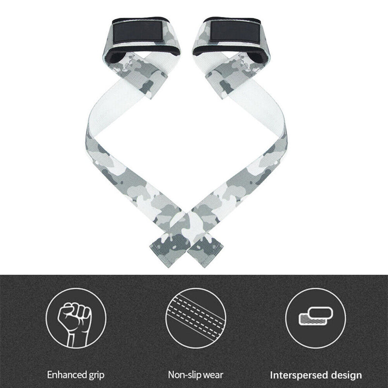 2pcs Gym Lifting Wrist Straps Anti-slip Hand Wraps for Powerlifting (Grey) Newly