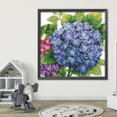 Partial Embroidery Hydrangea Printed Cross Stitch 14CT 2 Strand Cotton Kit Newly