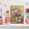 Oil Paint By Numbers Pink Peony Frameless Picture Craft Kits for Living Room