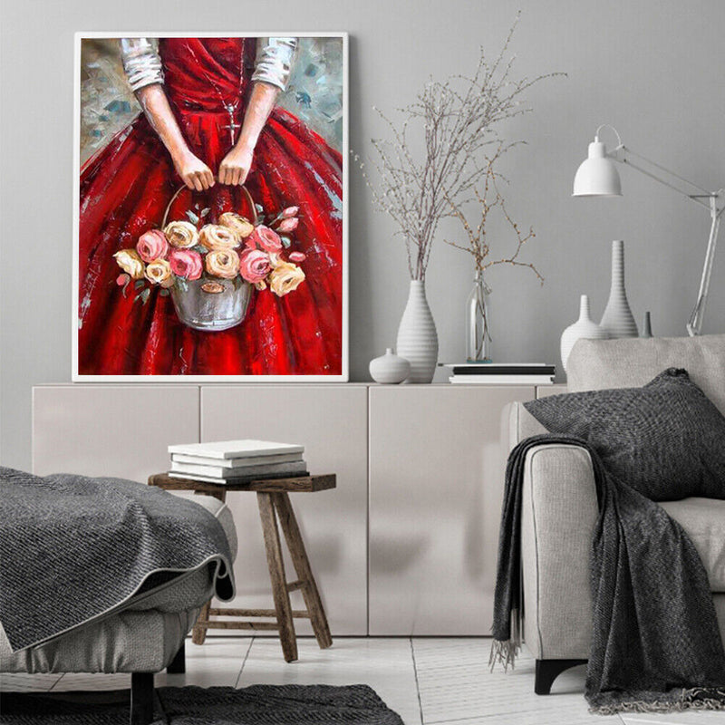 Hand Painted Oil Paint by Numbers DIY Dress Basket Drawing Wall Decoration Gi