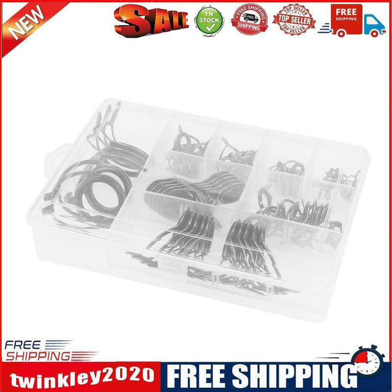 75pcs Fishing Rod Guides Ceramics High Carbon Steel Ring Surf Casting