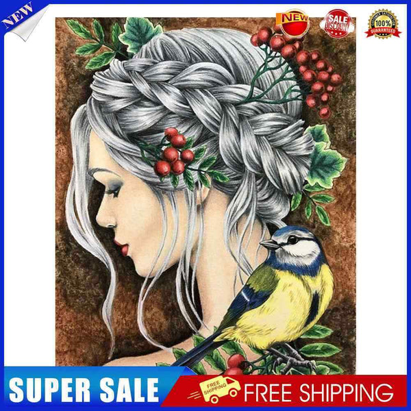 Flower Girl Oil Paint By Numbers Kit DIY Acrylic Painting on Canvas Decor